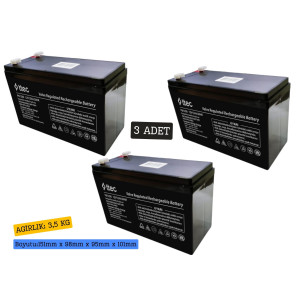 ttec 12V 12Ah BASE Bakımsız Kuru Akü 3 Adet ttec 12V 12Ah BASE Bakımsız Kuru Akü 3 Adet